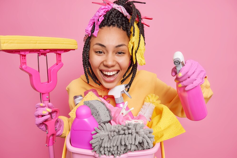 studio-shot-positive-dark-skinned-woman-cleans-apartment-smiles-gladfully-holds-mop-cleaning-detergent_273609-50181